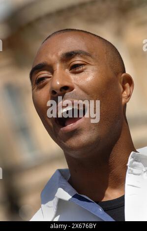 Welsh born 110 metre hurdler, Olympic silver medal winner and world champion, Colin Jackson. 3/5/06 Stock Photo