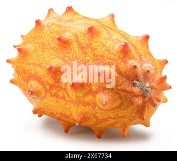 Kiwano fruit isolated on white background. Stock Photo