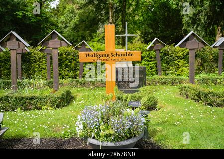 Grab von Wolfgang Schäuble, Waldbachfriedhof, Offenburg, Baden-Württemberg, Deutschland Stock Photo