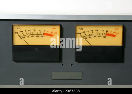 Audio Peak Programme VU  level meters Stock Photo