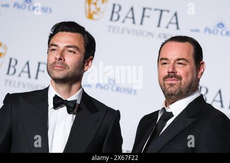 London, UK. 12th May, 2024. Aiden Turner and Danny Dyer photographed backstage in the press room BAFTA TV Awards with P&O Cruises 2024. Picture by Julie Edwards./Alamy Live News Stock Photo