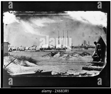 Morris Island, South Carolina. July or August 1863. Unidentified camp, Civil War Photographs 1861-1865 Stock Photo