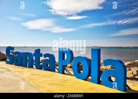 Gran Platja, Great Bay, Beach, Mediterranean Sea, Landmark, City walk, Santa Pola, Alicante, Valencian Community, Spain, Stock Photo