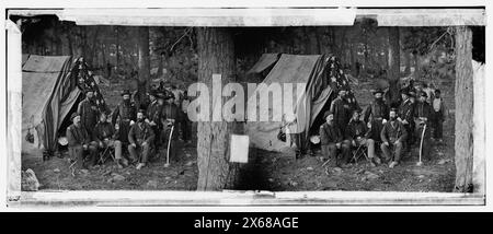 Antietam, Maryland. General John C. Caldwell and staff on battlefield, Civil War Photographs 1861-1865 Stock Photo