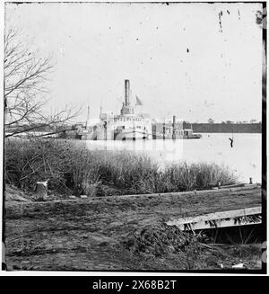 Jones' Landing, Virginia (vicinity). Mail-boat, CITY OF HUDSON on James River, Civil War Photographs 1861-1865 Stock Photo