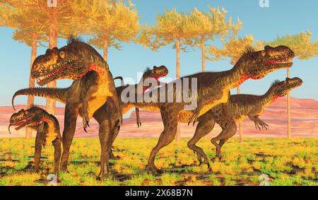 Megalosaurus was a large carnivorous theropod dinosaur that lived in the Jurassic Period of Europe. Stock Photo