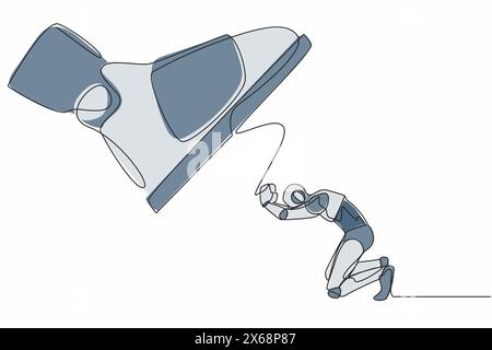 Step-by-step assembly of a white robot in isometry. Vector illustration ...