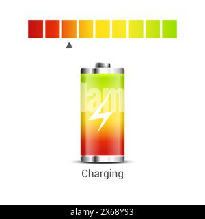 Battery power energy icon. Battery level charge vector indicator icon Stock Vector