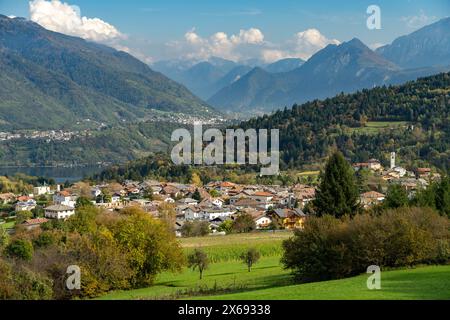 Vattaro, Lake Caldonazzo and the Valsugana countryside, Trentino, Italy, Europe Stock Photo