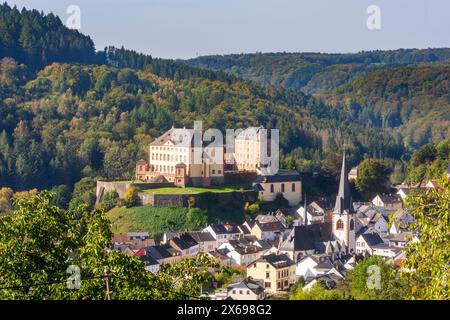 Malberg, Schloss Malberg Castle, church St. Quirinus (St. Quirin ...