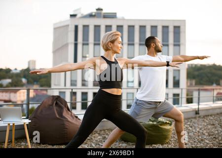 Healthy man and woman care about their health and well-being. Stock Photo