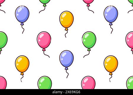 Pattern of multi-colored balloons. Holiday wrapping paper...Vector illustration. Stock Vector