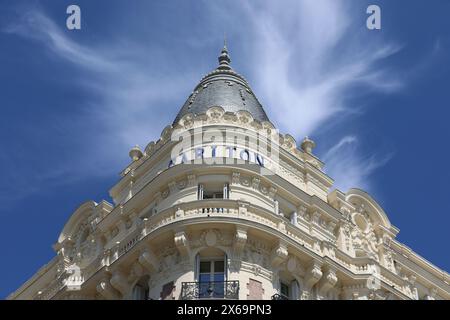 May 13, 2024, Cannes, Cote D'azur, France: The iconic Hotel Carlton during the 77th Annual Cannes Film Festival in Cannes, France (Credit Image: © Mickael Chavet/ZUMA Press Wire) EDITORIAL USAGE ONLY! Not for Commercial USAGE! Stock Photo