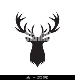 Head Deer logo Stock Vector