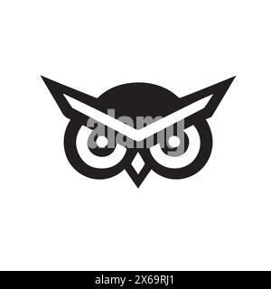 Owl Icon on Black and White Vector Tattoo Stock Vector