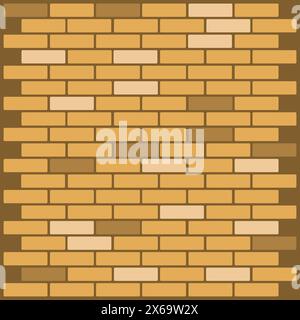 Brick wall pattern. Brown and beige. Seamless vector texture. Construction design element. Stock Vector