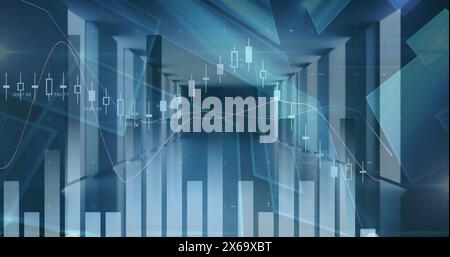 Composite image of statistical data processing against empty office in background Stock Photo