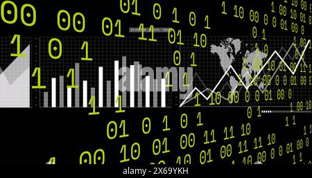 Image of statistical data processing and binary coding over grid ...