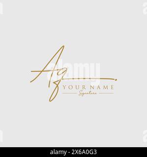 AQ Signature Logo Template Stock Vector