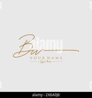 BW Signature Logo Template Stock Vector