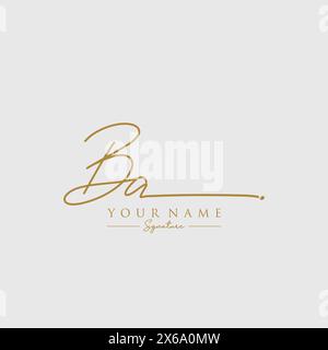 BA Signature Logo Template Stock Vector