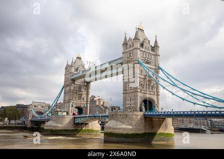 Tower Bridge London, viewed from London South Bank, Grade 1 listed structure built to cross the Thames in 1894, London,England,UK,2023 Stock Photo