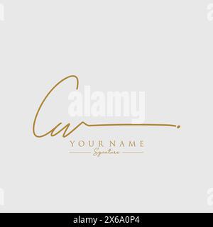 CW Signature Logo Template Stock Vector