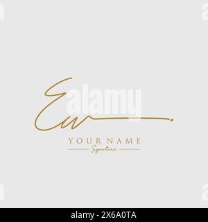 EW Signature Logo Template Stock Vector