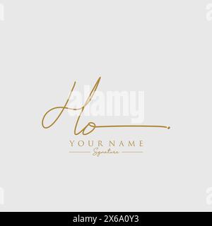 HO Signature Logo Template Stock Vector