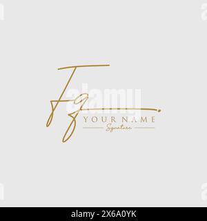 FQ Signature Logo Template Stock Vector