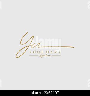 GU Signature Logo Template Stock Vector