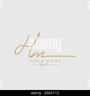 HM Signature Logo Template Stock Vector