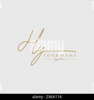 HY Signature Logo Template Stock Vector