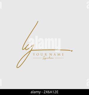 IY Signature Logo Template Stock Vector