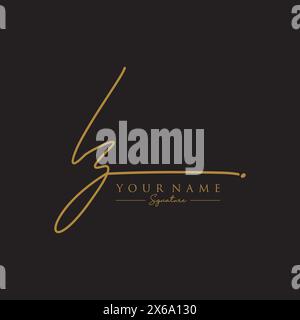 IZ Signature Logo Template Stock Vector