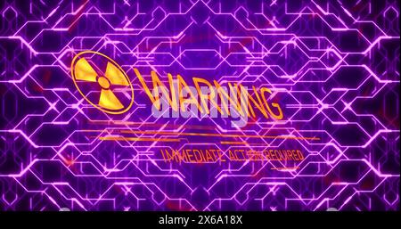 Image of warning text over shapes Stock Photo