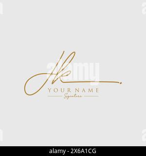 JK Signature Logo Template Stock Vector