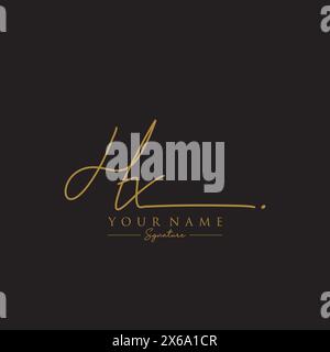 HX Signature Logo Template Stock Vector