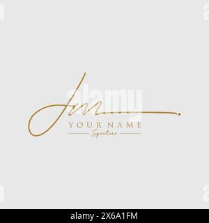 JM Signature Logo Template Stock Vector