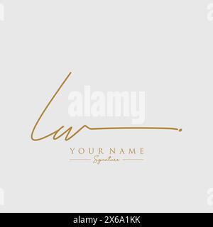 LW Signature Logo Template Stock Vector