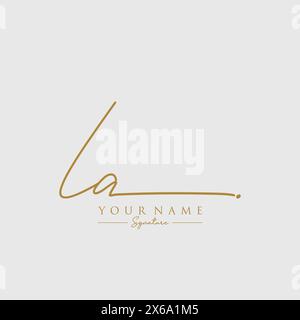 LA Signature Logo Template Stock Vector