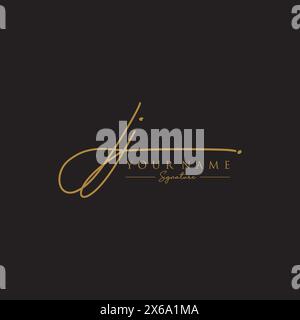 JJ Signature Logo Template Stock Vector