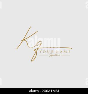 KQ Signature Logo Template Stock Vector