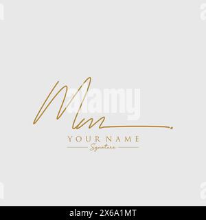 MM Signature Logo Template Stock Vector