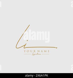 LI Signature Logo Template Stock Vector