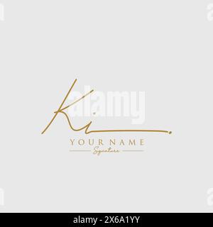 KI Signature Logo Template Stock Vector