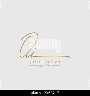 OI Signature Logo Template Stock Vector