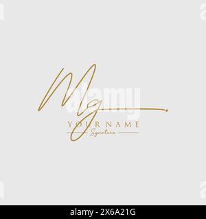 MG Signature Logo Template Stock Vector