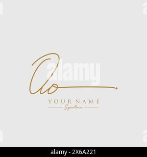 OO Signature Logo Template Stock Vector