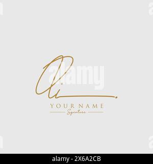 QI Signature Logo Template Stock Vector